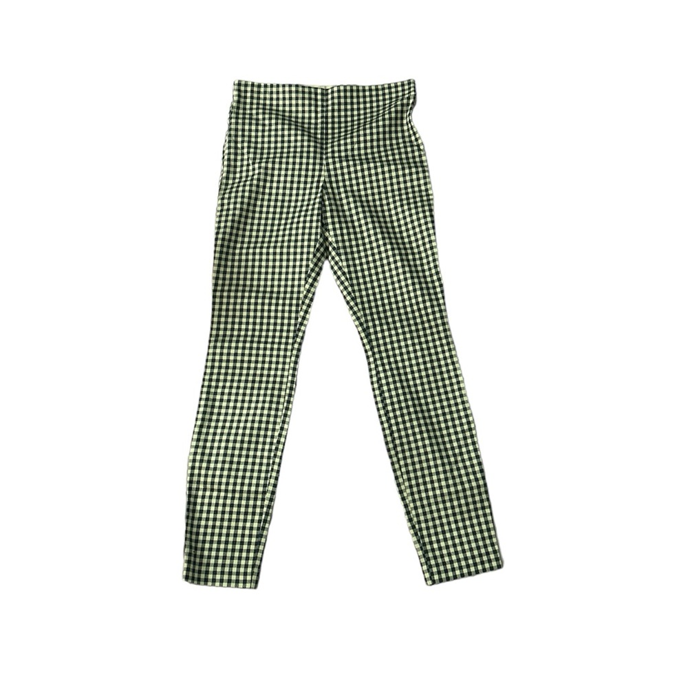 White and black checkered pants